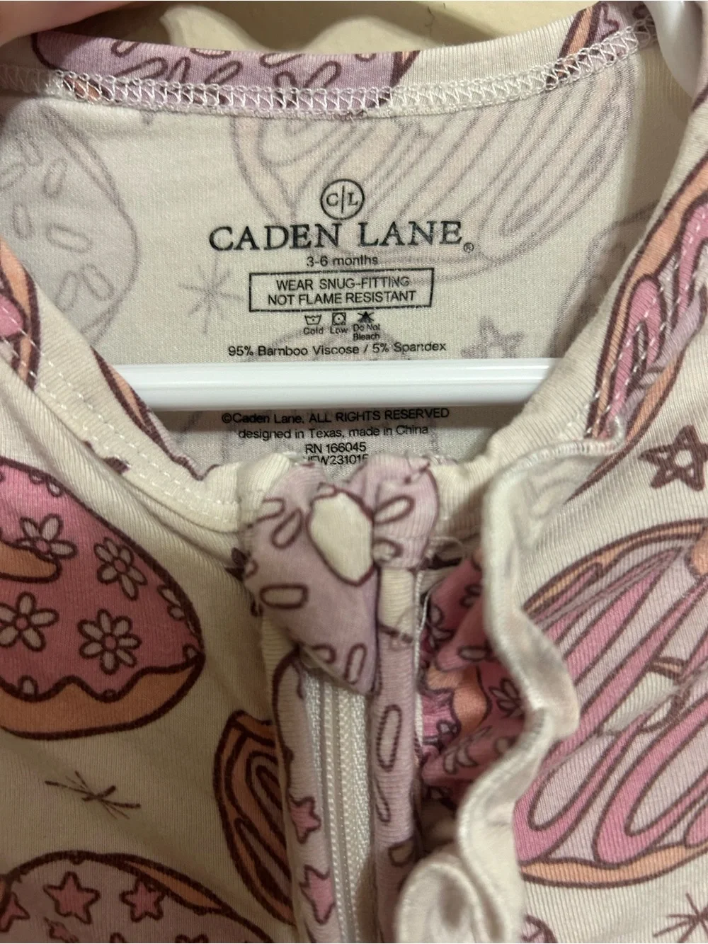 Caden Lane Pink and Purple Donut Footed One-Piece Pajamas